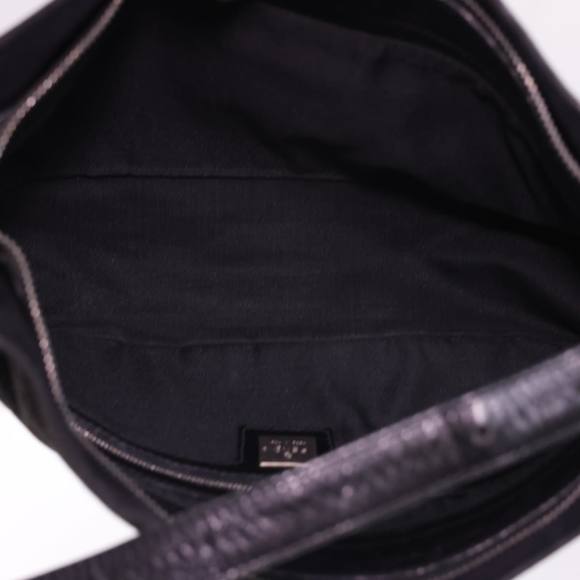 FENDI Mamma Baguette Shoulder Bag Suede Black Auth yk6548 - Picture 11 of 16